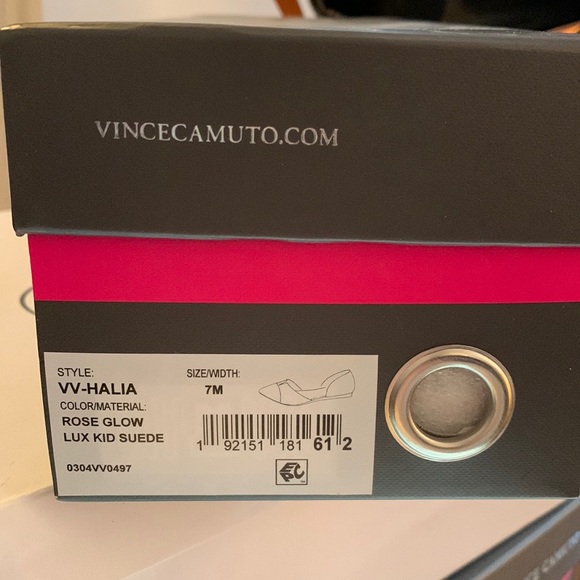 VINCE CAMUTO 'Halia' d'Orsay Pointy Toe Flat Size 7 in Rose Glow - Picture 2 of 3